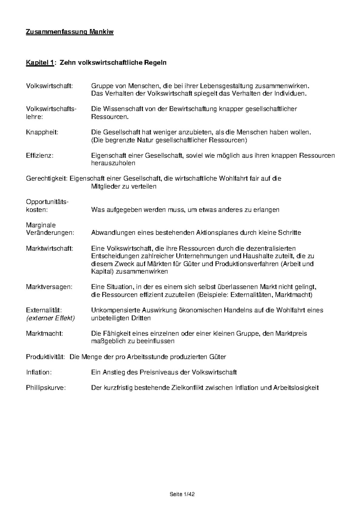 Maria Stuart 1 Aufzug 7 Auftritt Zusammenfassung Zusammenfassung Mankiw - Zusammenfassung Mankiw Kapitel 1: Zehn