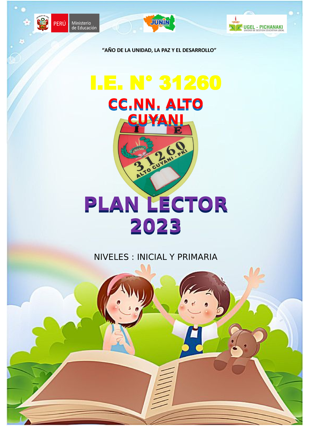 PLAN Lector-2023 - I.E. N° 31260 - “AÑO DE LA UNIDAD, LA PAZ Y EL ...