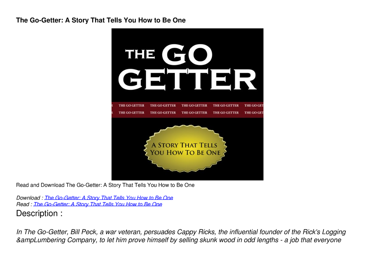 [pdf] Download The Go Getter A Story That Tells You How To Be One The Go Getter A Story That