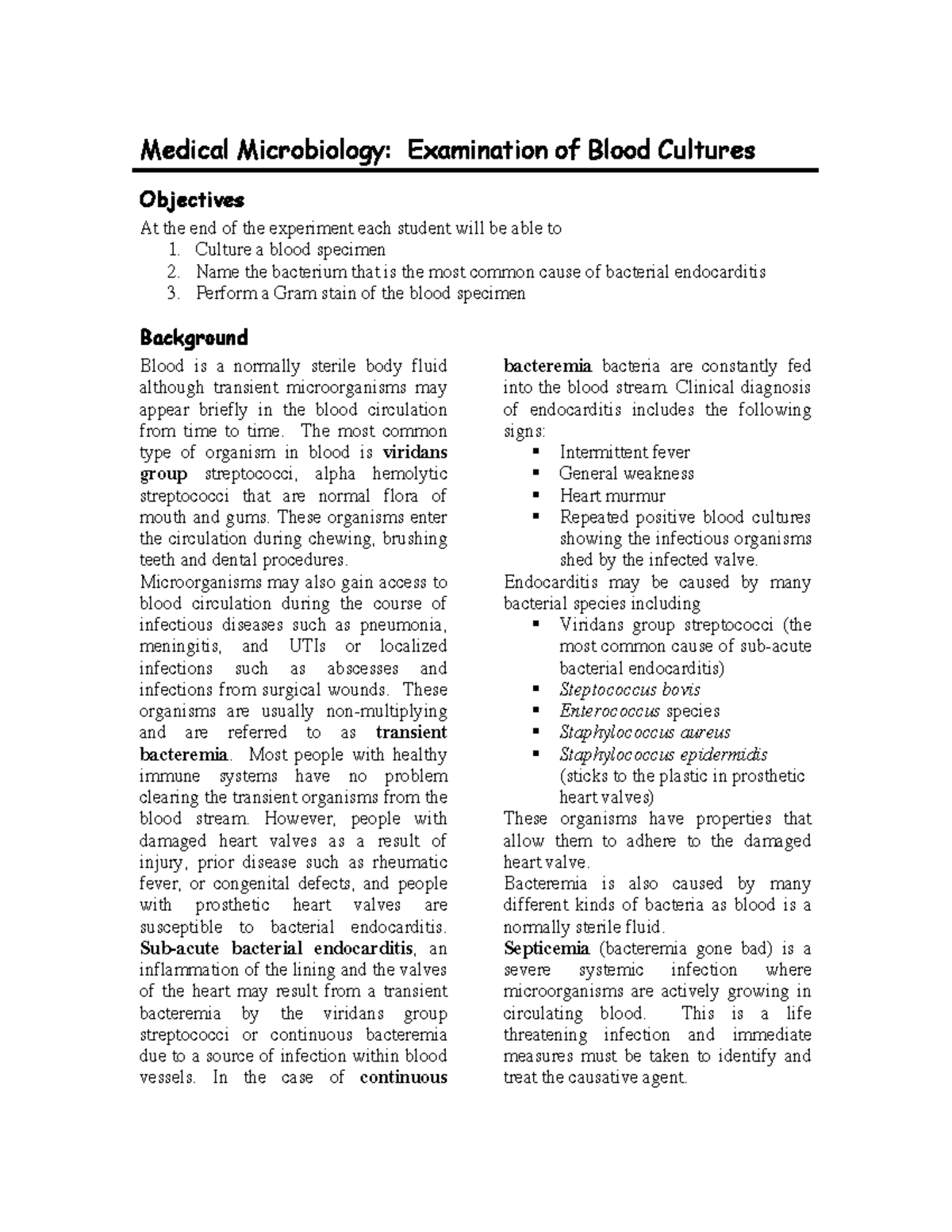 Blood Cultures - 101 lab - Medical Microbiology: Examination of Blood ...