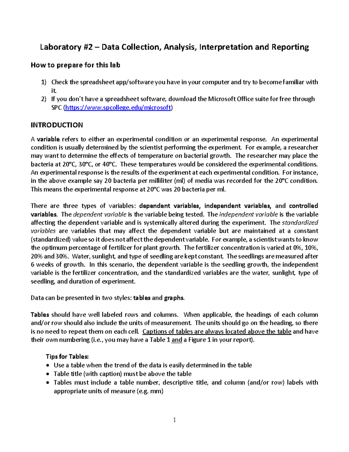 Topic 2 Collecting and Analyzing Data - Bio Lab - Laboratory #2 – Data ...