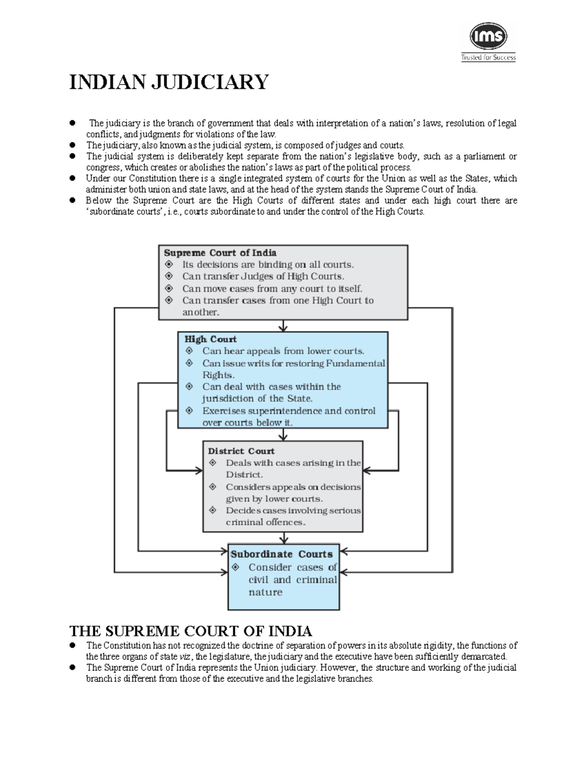 indian judiciary system essay