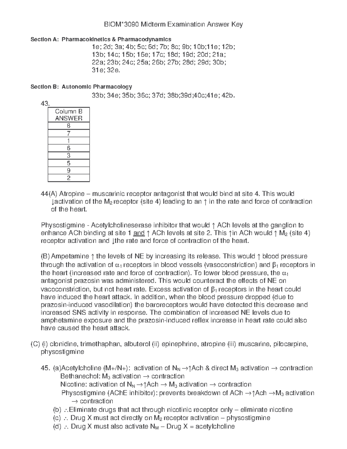 Exam 2011, Questions and answers - Midterm Examination Answer Key rn ...