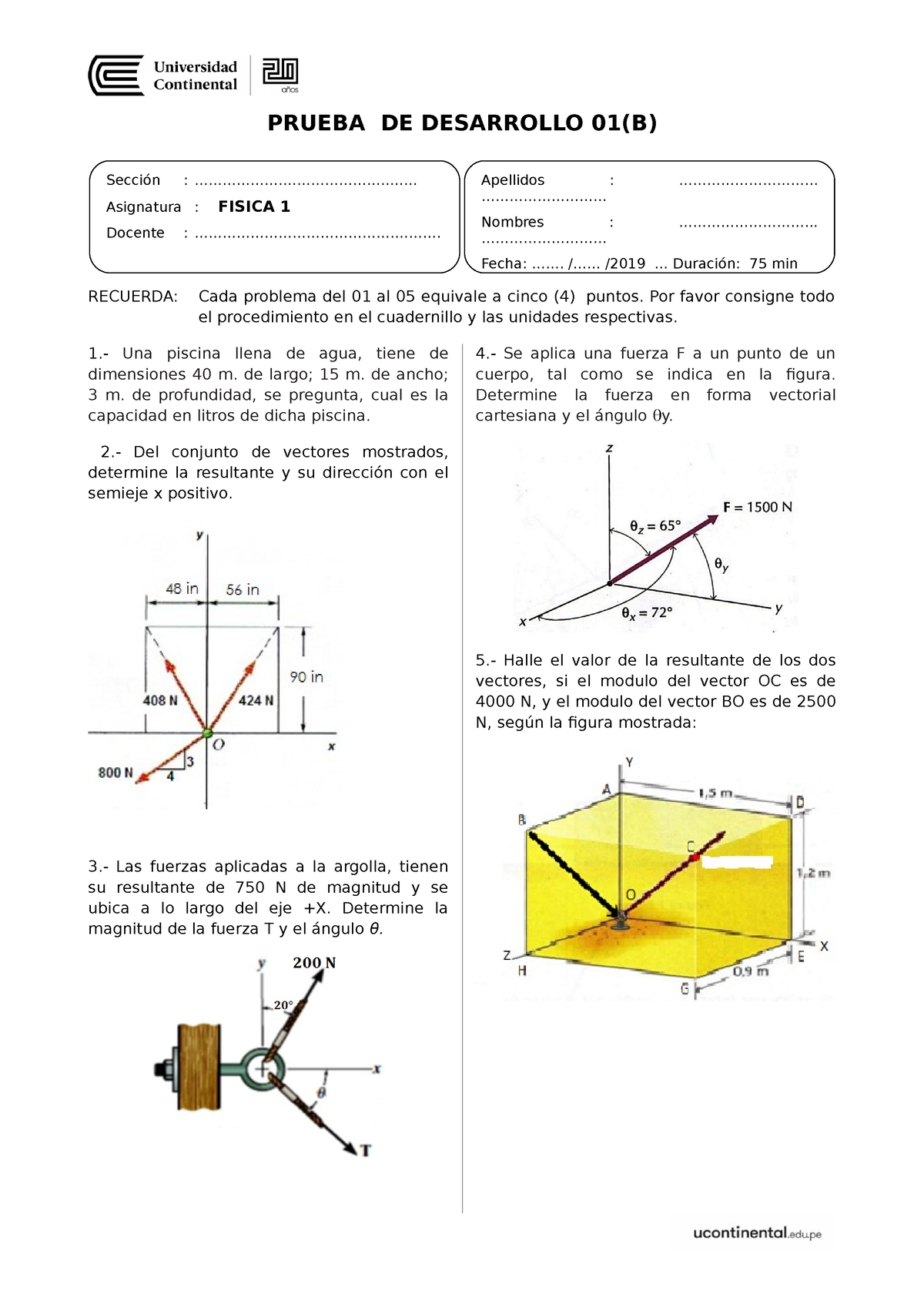 PD-01-(B) - Examen Parcial - PRUEBA DE DESARROLLO 01(B) RECUERDA: Cada ...