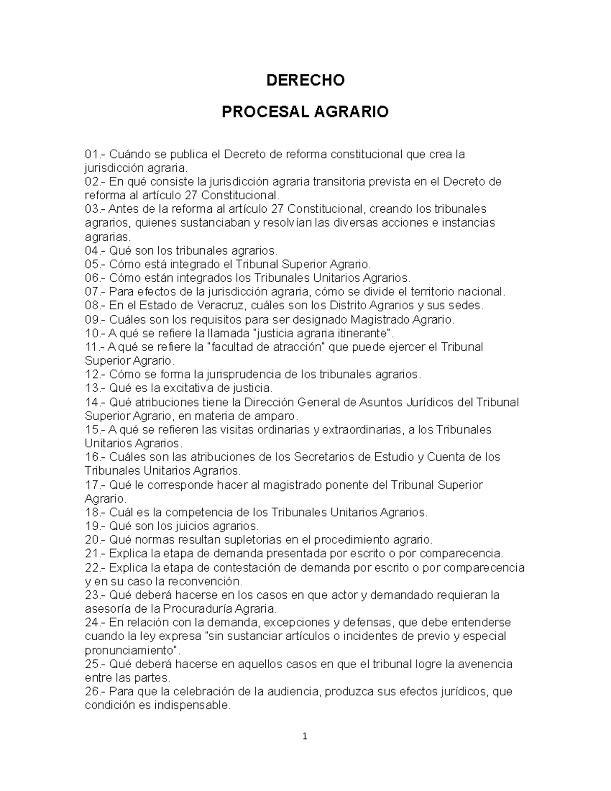 Examen De Muestra/práctica Marzo 2018, Preguntas - DERECHO PROCESAL ...