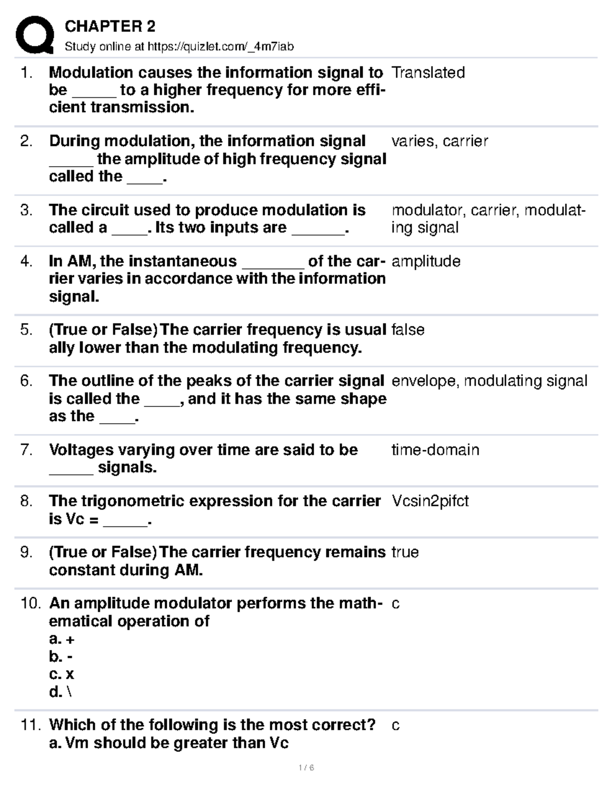 Chapter-2 - Okay - Study Online At Quizlet/_4m7iab Modulation Causes ...