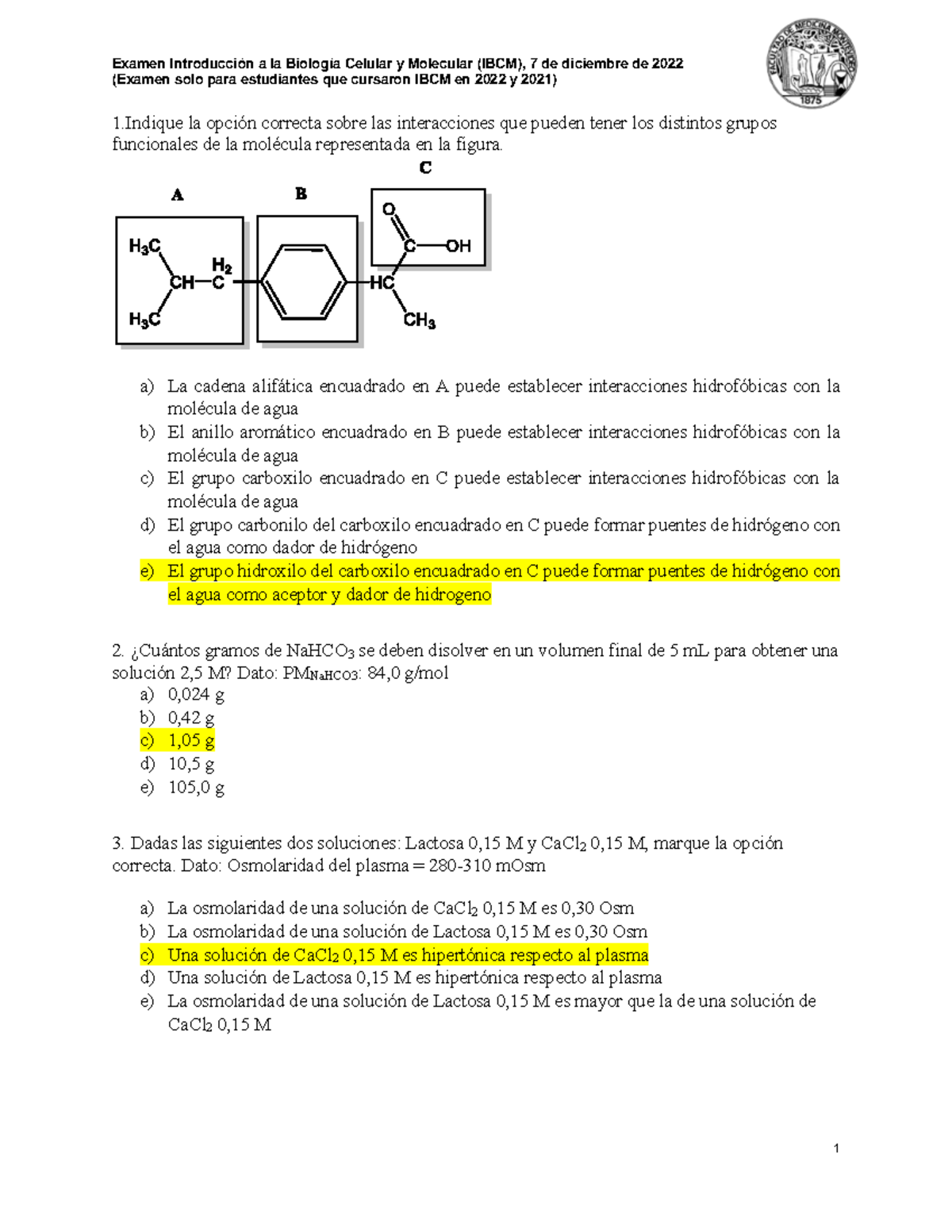 Prototipo Examen IBCM Diciembre Gen 2022 Y 2021 - (Examen Solo Para ...