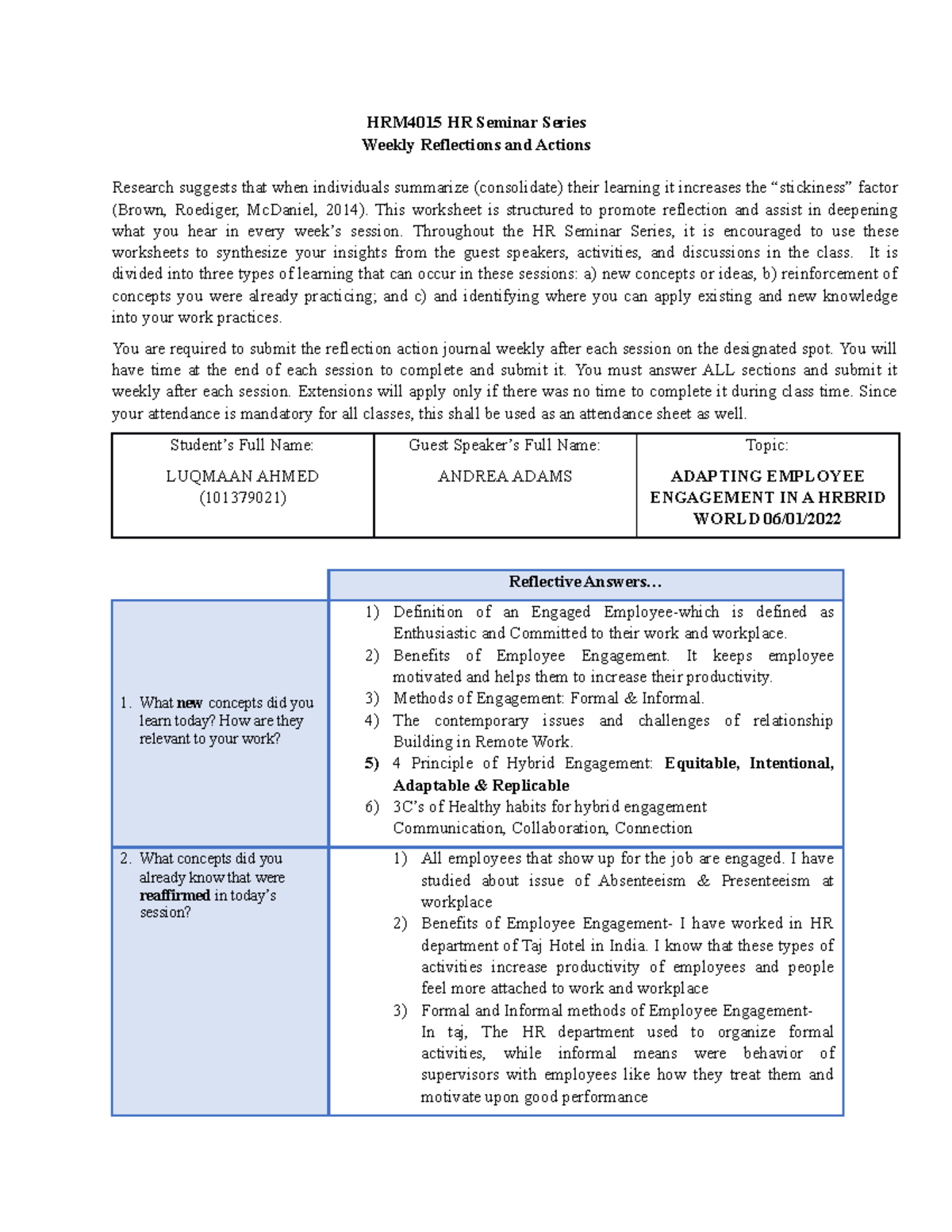 HRM4015 HR Seminar Series assignment 3 JUNE 1 - HRM4015 HR Seminar ...
