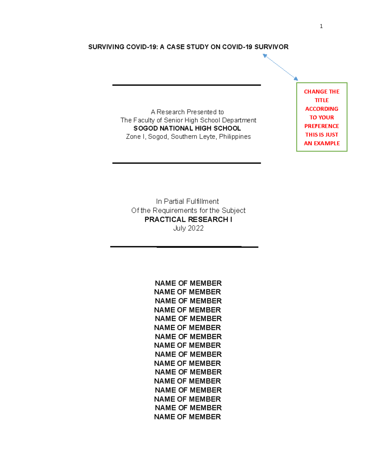 research proposal title examples about pandemic brainly