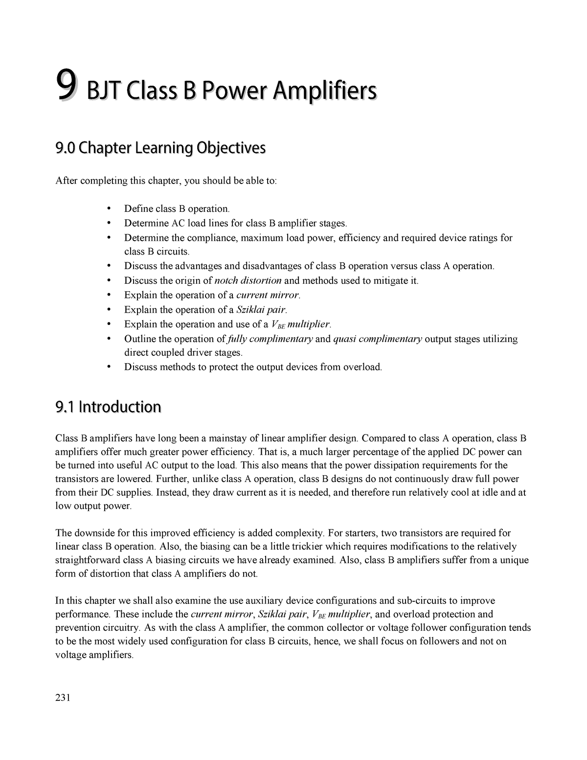 Semiconductor Devices 218-252 - 9 9 BJT Class B Power AmplifiersBJT ...