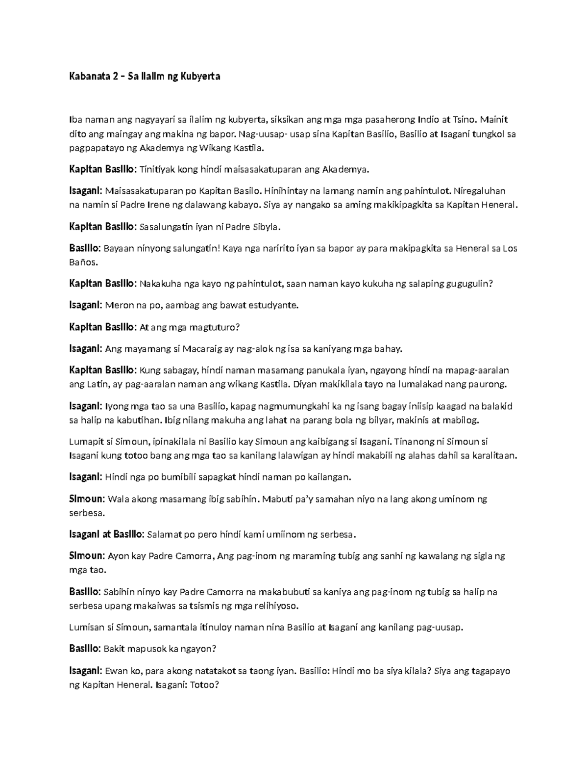Kabanata 241415 at 27 - Summary BSEd major in Filipino - Kabanata 2 ...