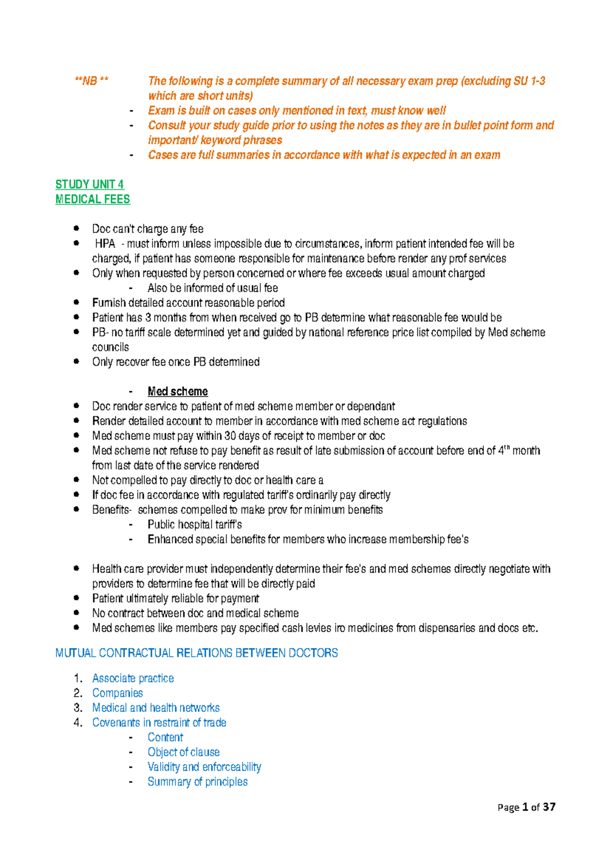 LCR4802-complete study units 4-9 and case summaries - **NB ** The ...