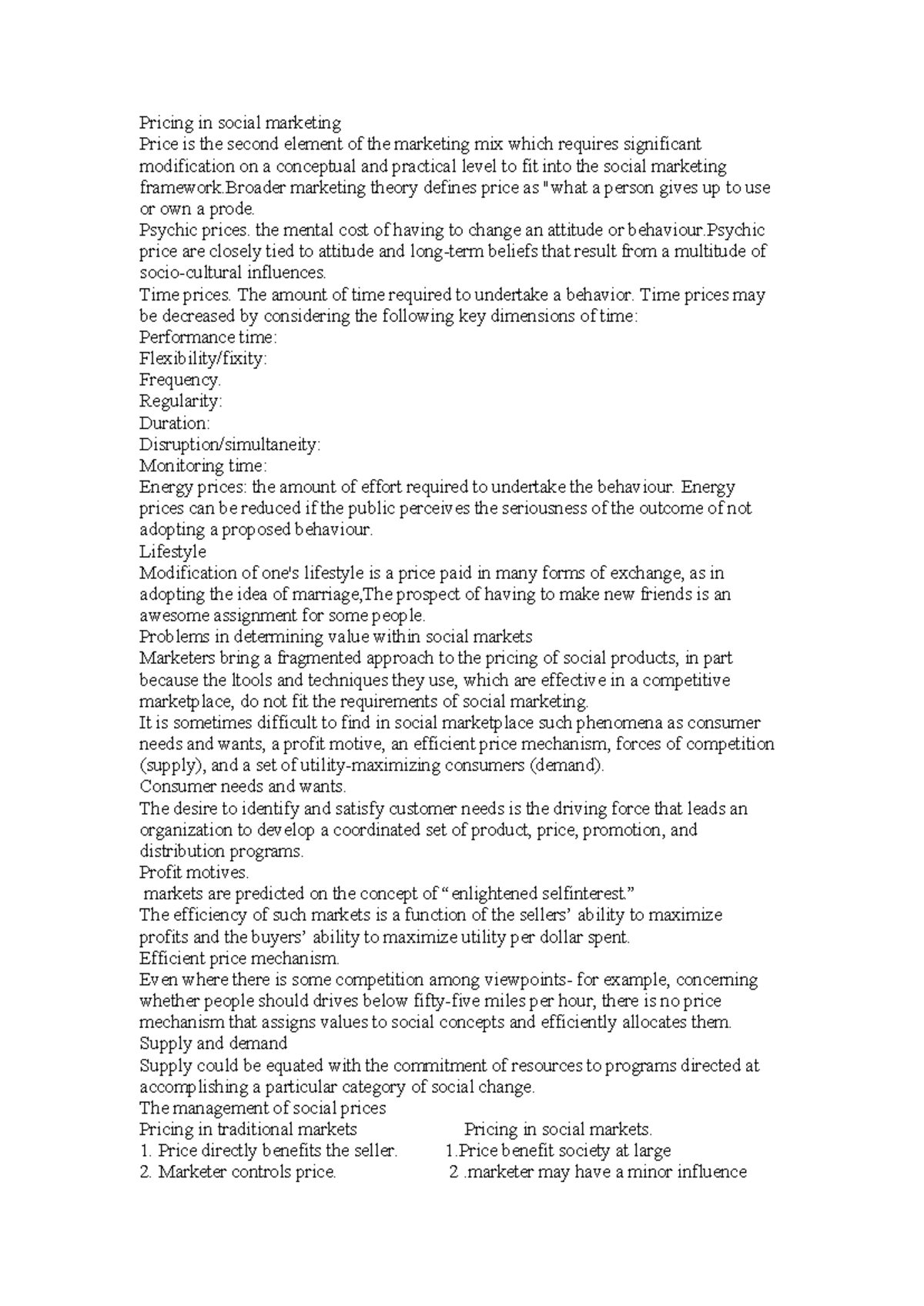 Essay essay essay - Pricing in social marketing Price is the second ...