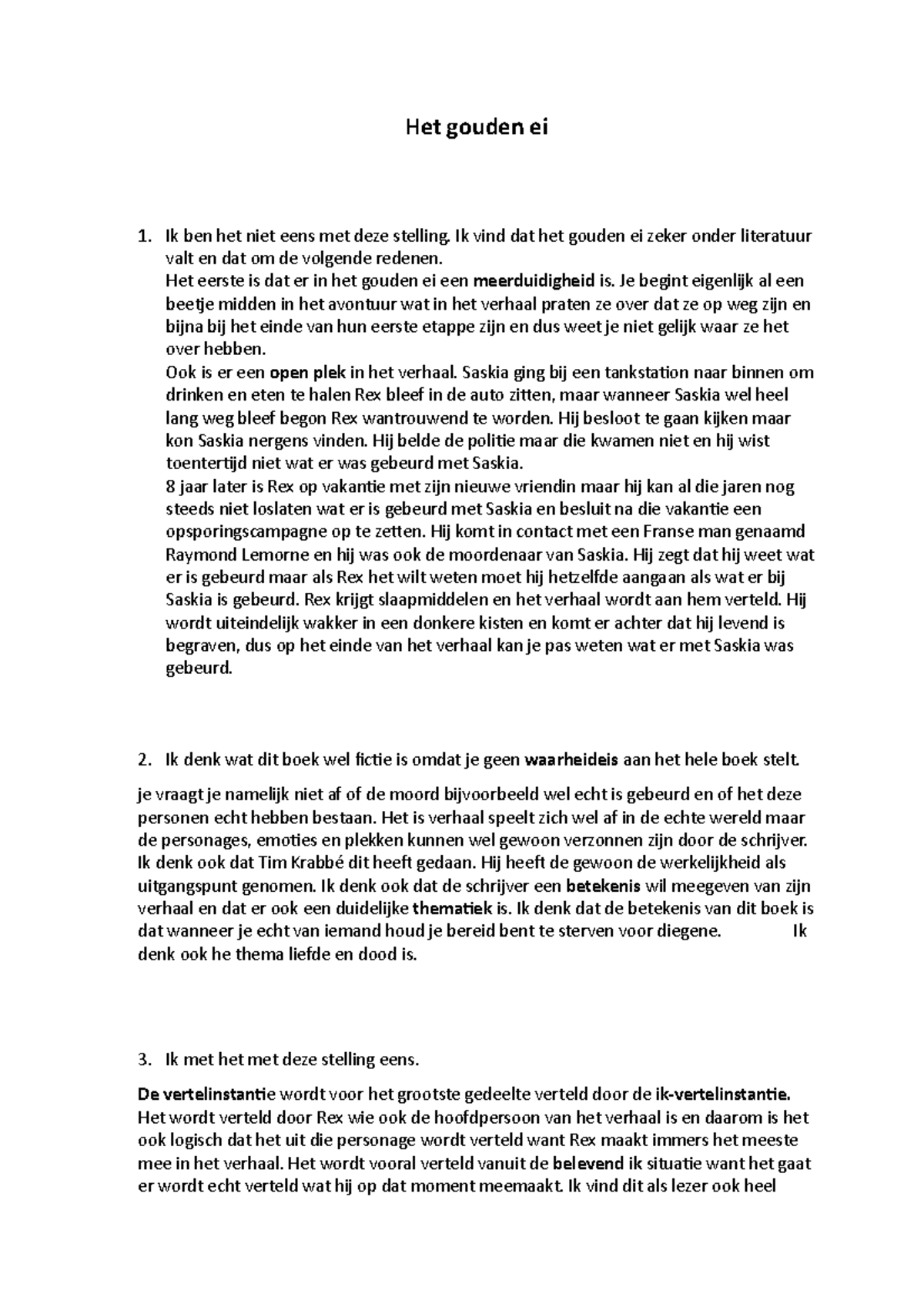 Het gouden ei Tim krabbe Nederlandse literatuur Het gouden ei A B C D E F G H I J K L M N O