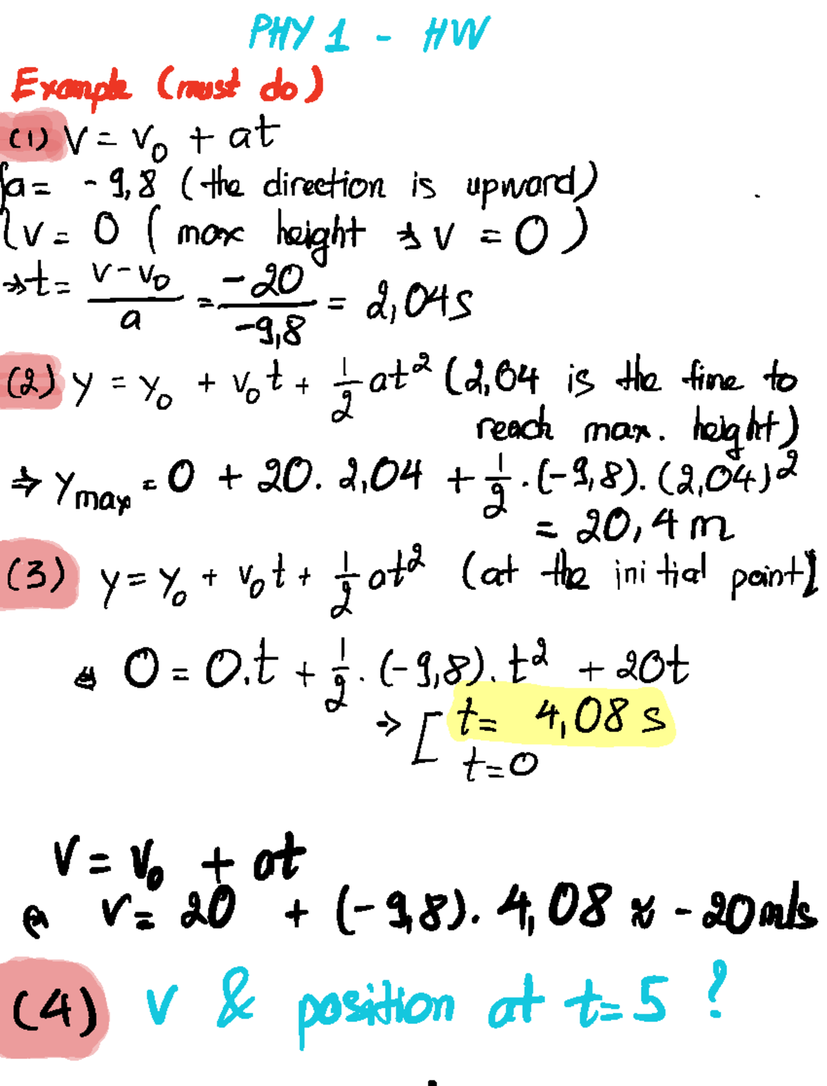 Note 23 Sept 2023 - Hw For Phy1 - Physics 1 - Studocu