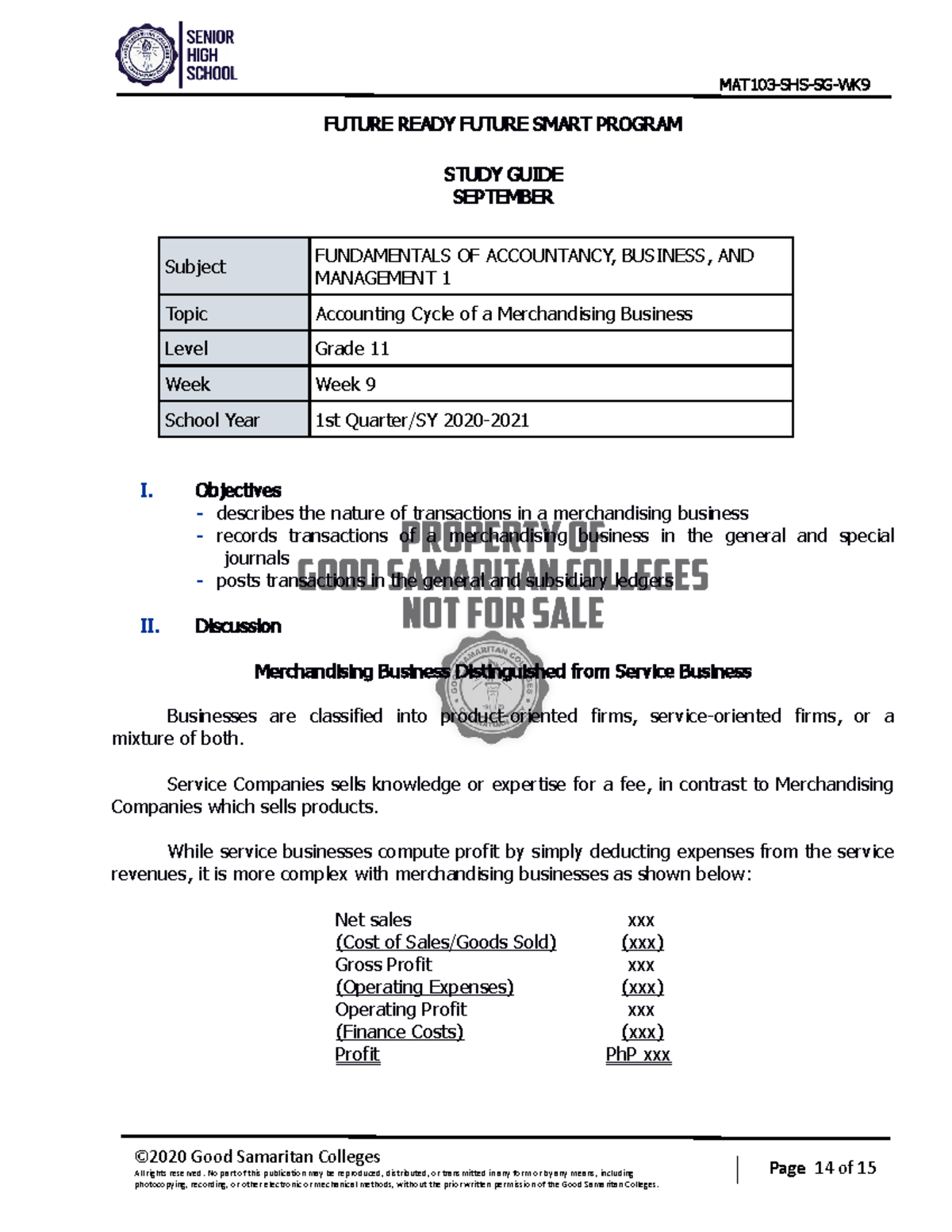 Checked SHS MAT103 Study Guides WK9 - Page 14 of 15 FUTURE READY FUTURE ...