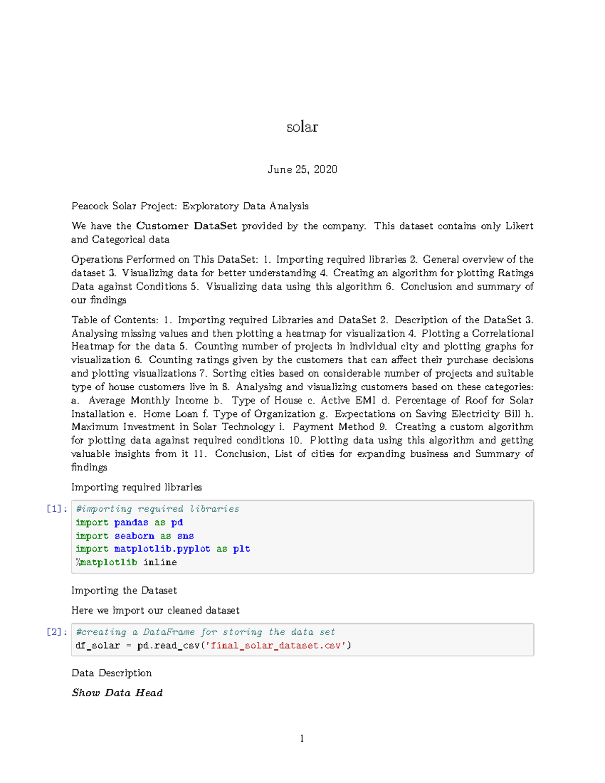 EDA for Customer Data - solar June 25, 2020 Peacock Solar Project ...