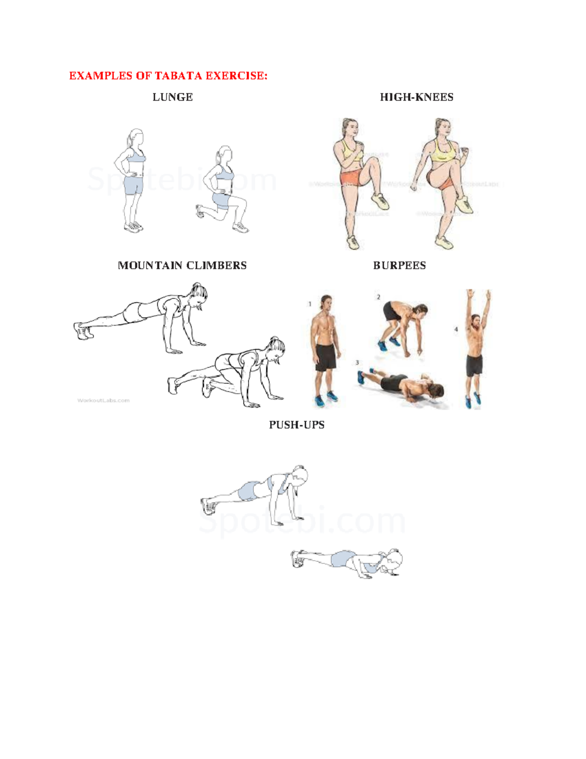 Examples OF Tabata Exercise - Understanding the self - EXAMPLES OF ...