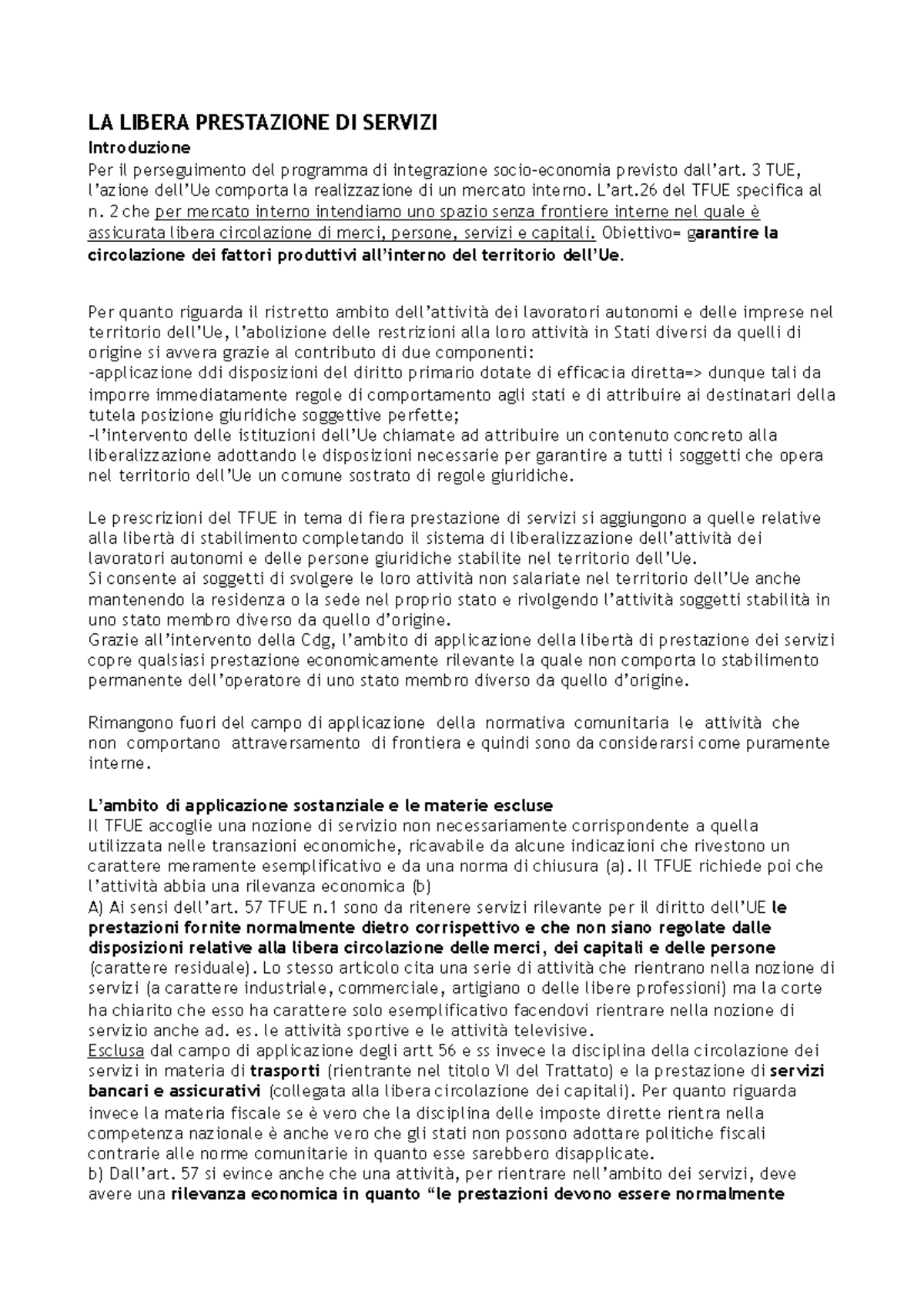 prestazione di servizi extra ue
