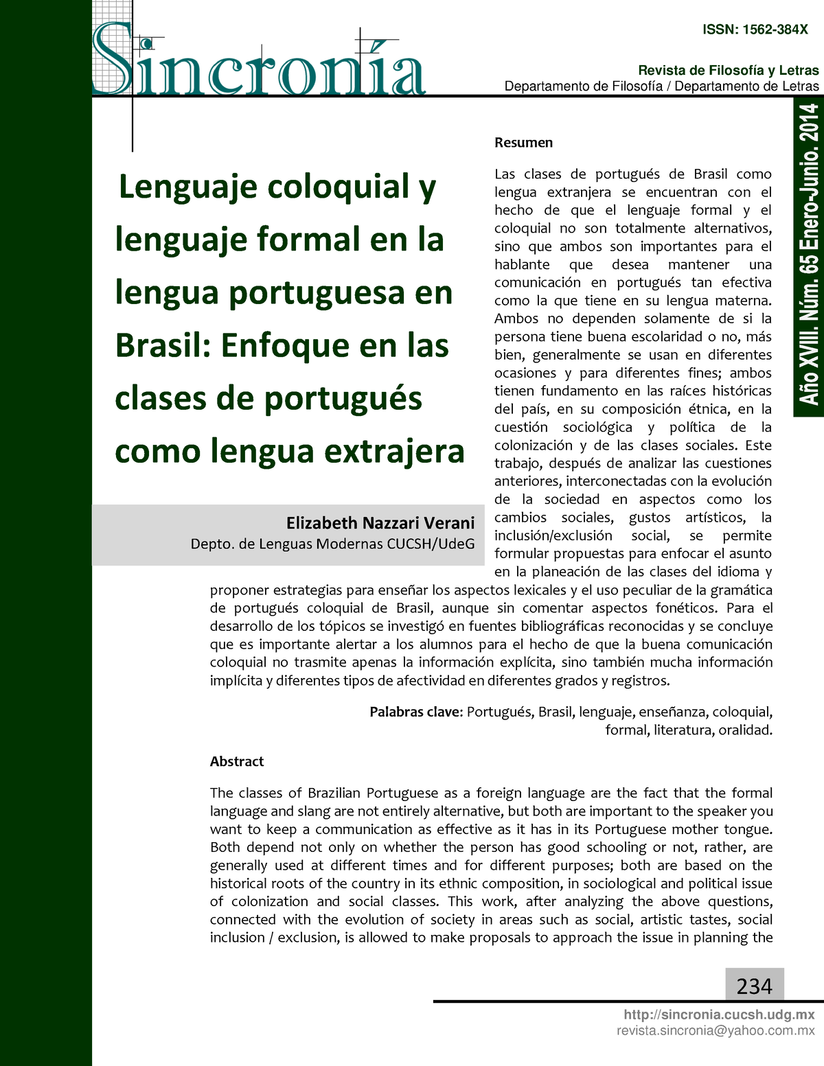 02. Lenguaje Coloquial Y Lenguaje Formal En La Lengua Portuguesa En ...