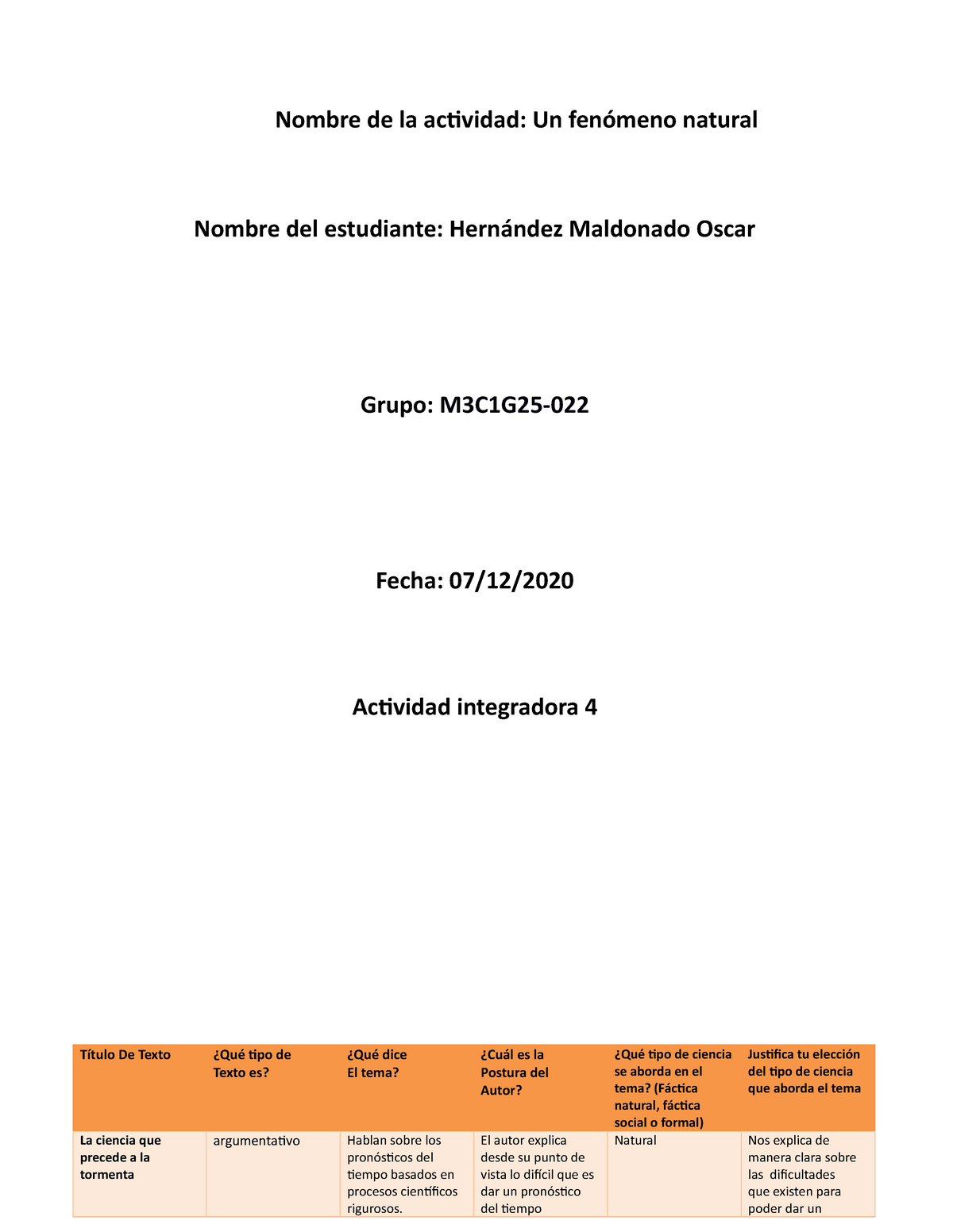 M03S2AI4 Actividad Integradora 4 - Nombre De La Actividad: Un Fenómeno ...