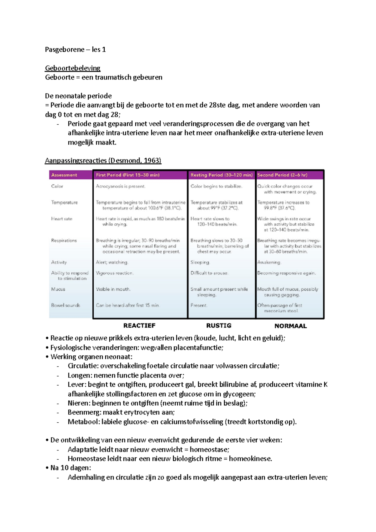 Pasgeborene - Les 1 - Thermoregulatie - Pasgeborene – Les 1 ...