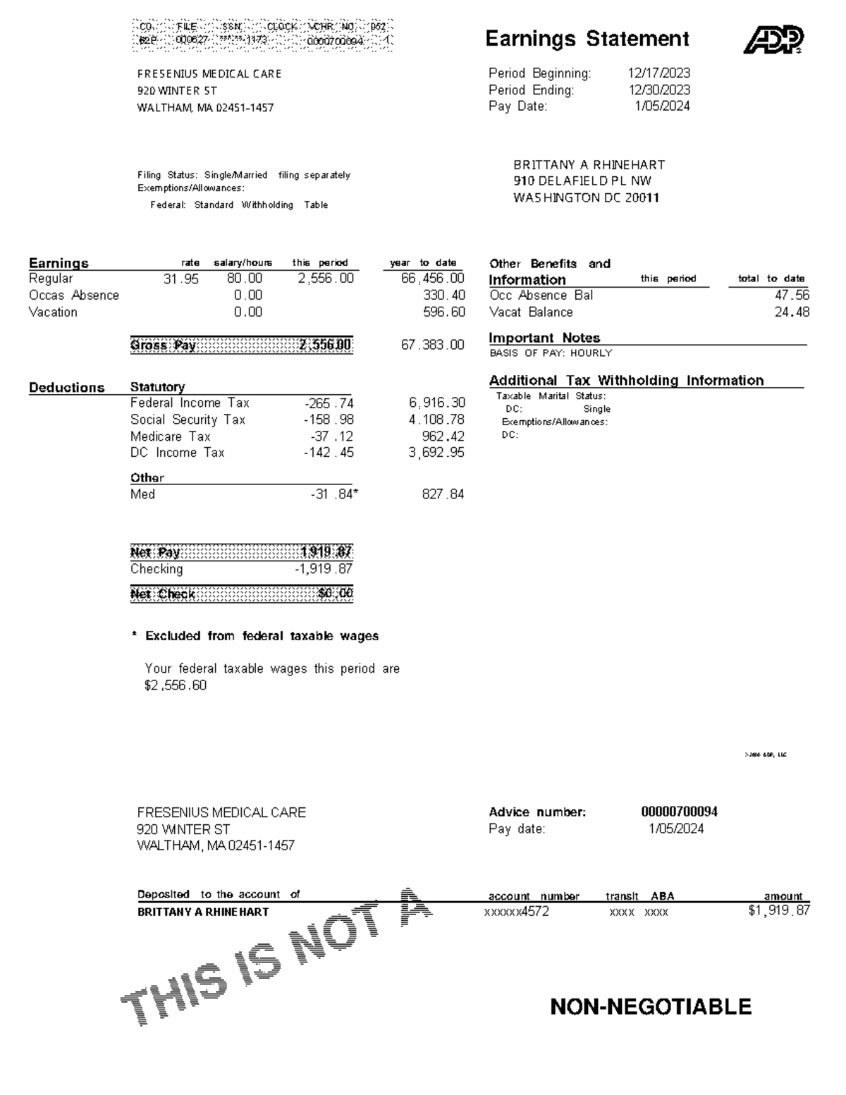 B Rhinehart PP26 2023 - statement - NON-NEGOTIABLE account number ...