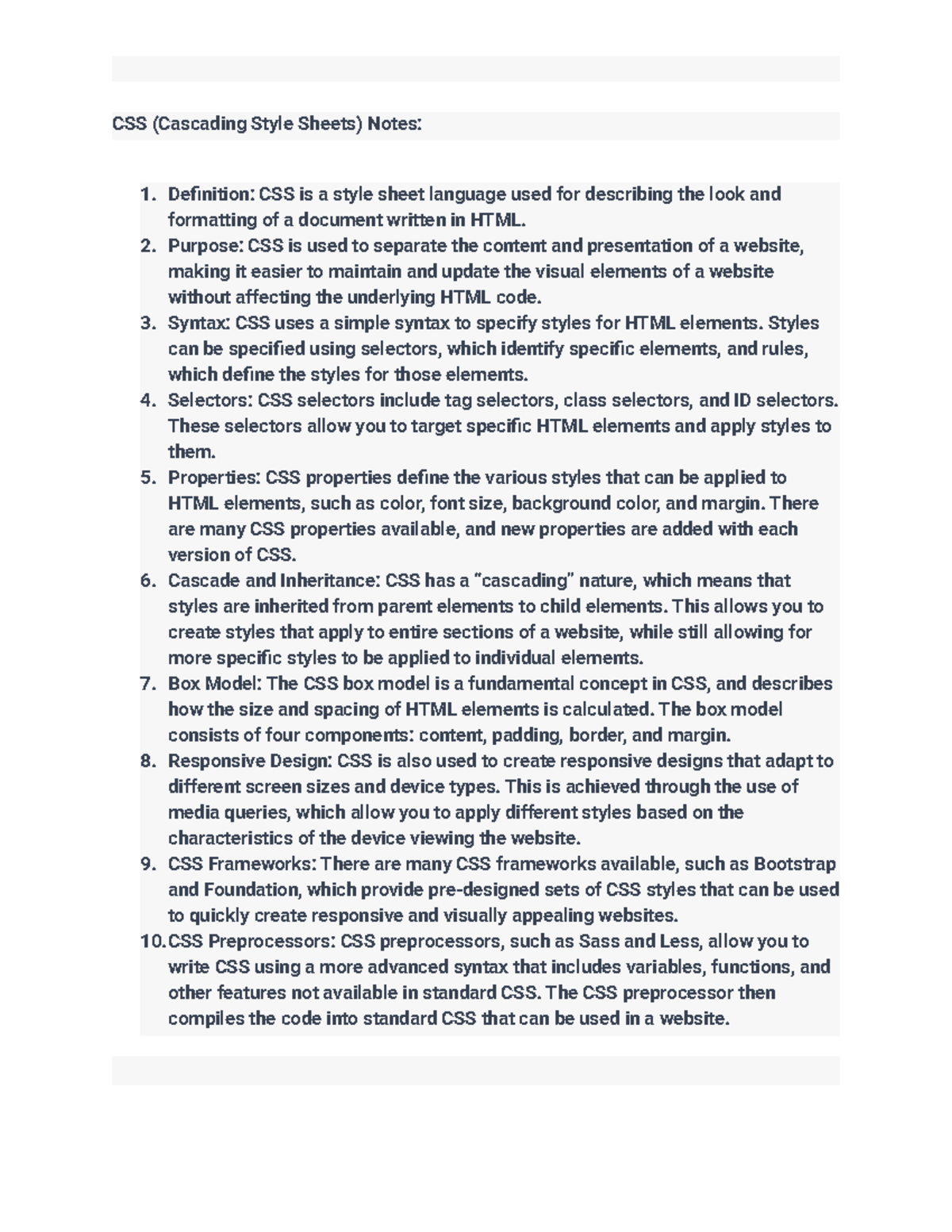 CSS (Cascading Style Sheets) - Purpose: CSS is used to separate the ...