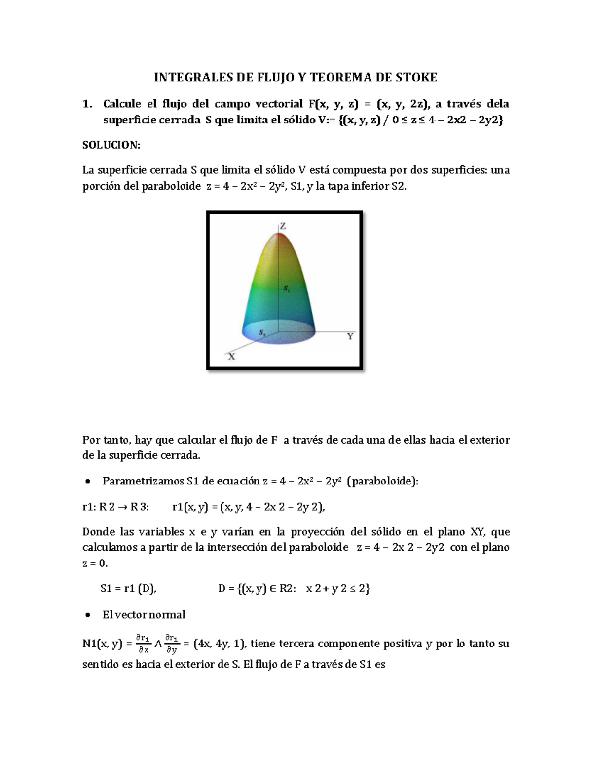 Integrales De Flujo Y Teorema De Stoke Terminado Docx Integrales De Flujo Y Teorema De Studocu