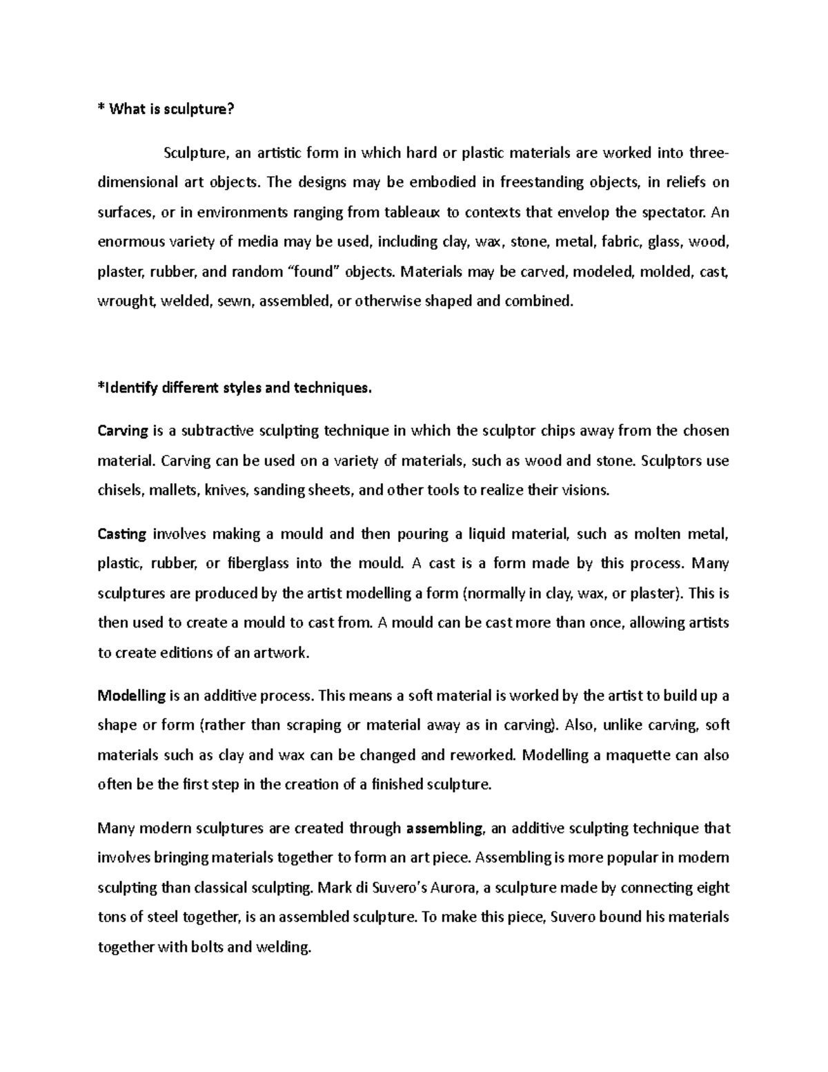 HumanitiesSculpture Humanities Studocu