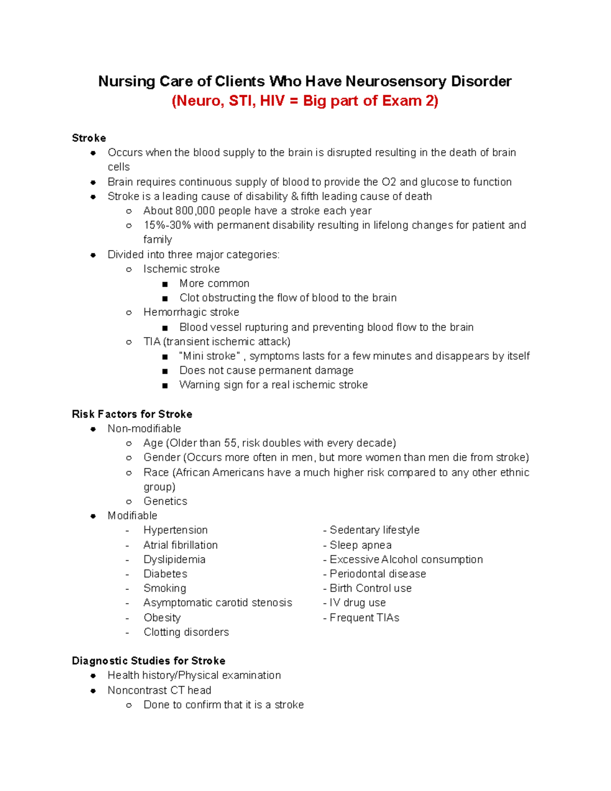 Med Surg 2 week 8 - Notes for medical surgical science. Reference for ...