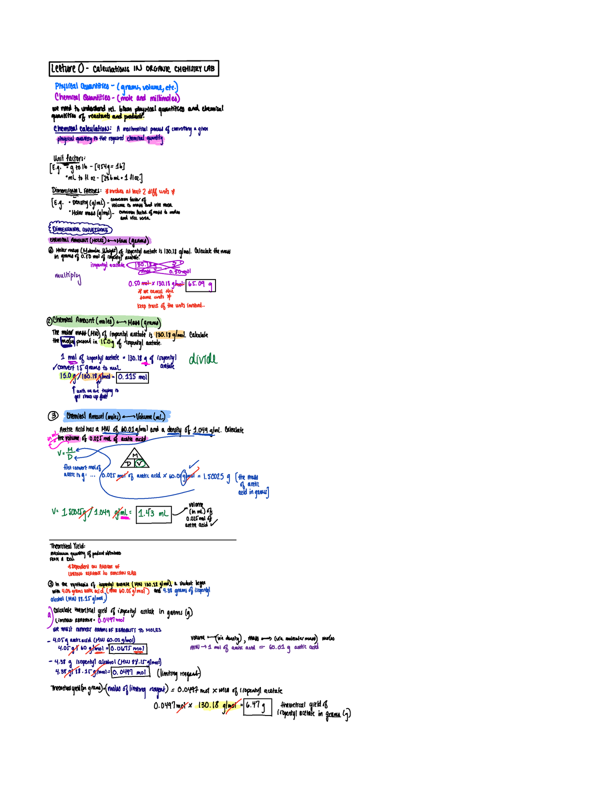 Lect 0 recall orgo lab - ####### ctureO ...