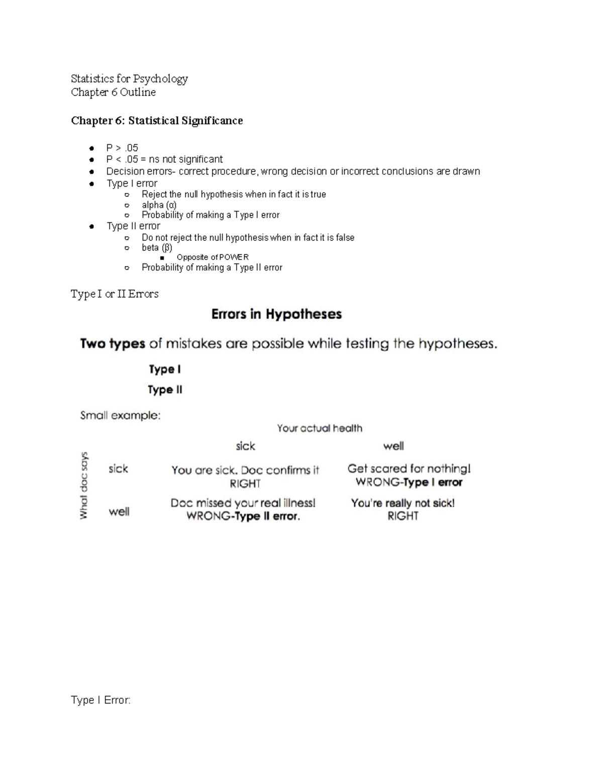 PSY 1003 Chapter 6 Outline - Statistics for Psychology Chapter 6 ...