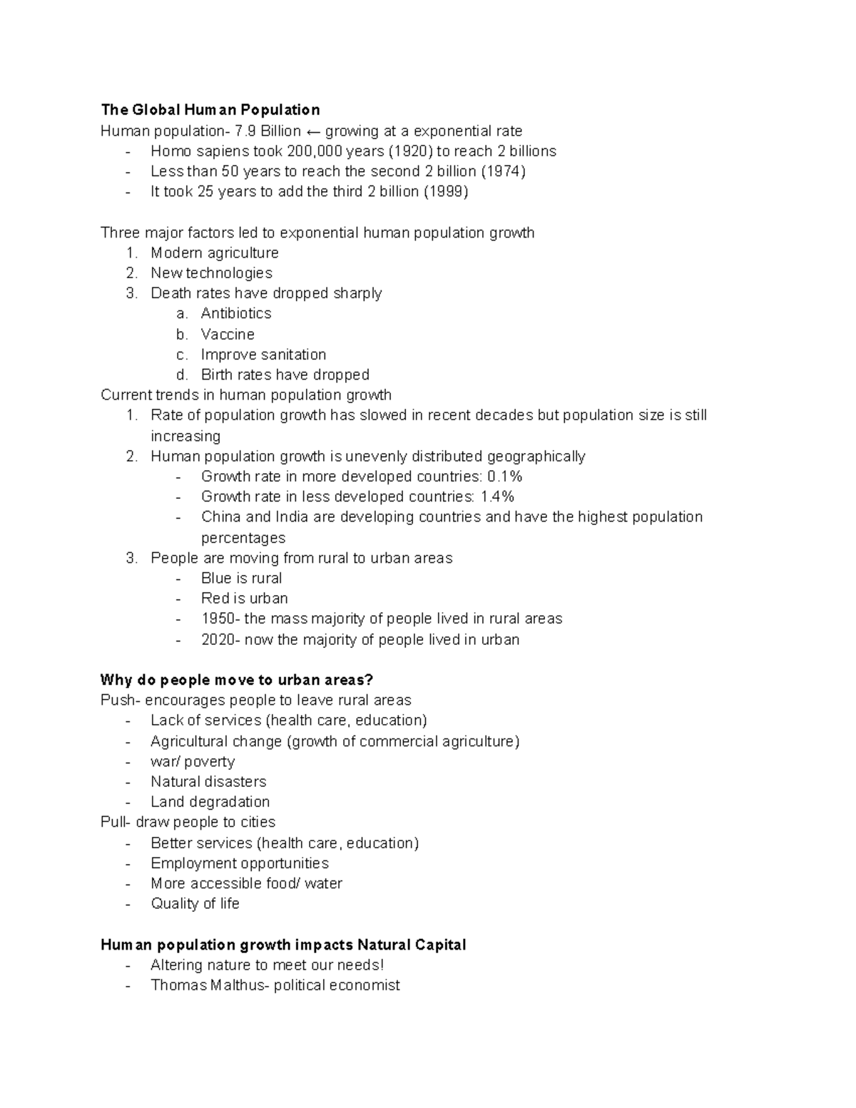 case study the human population answer key