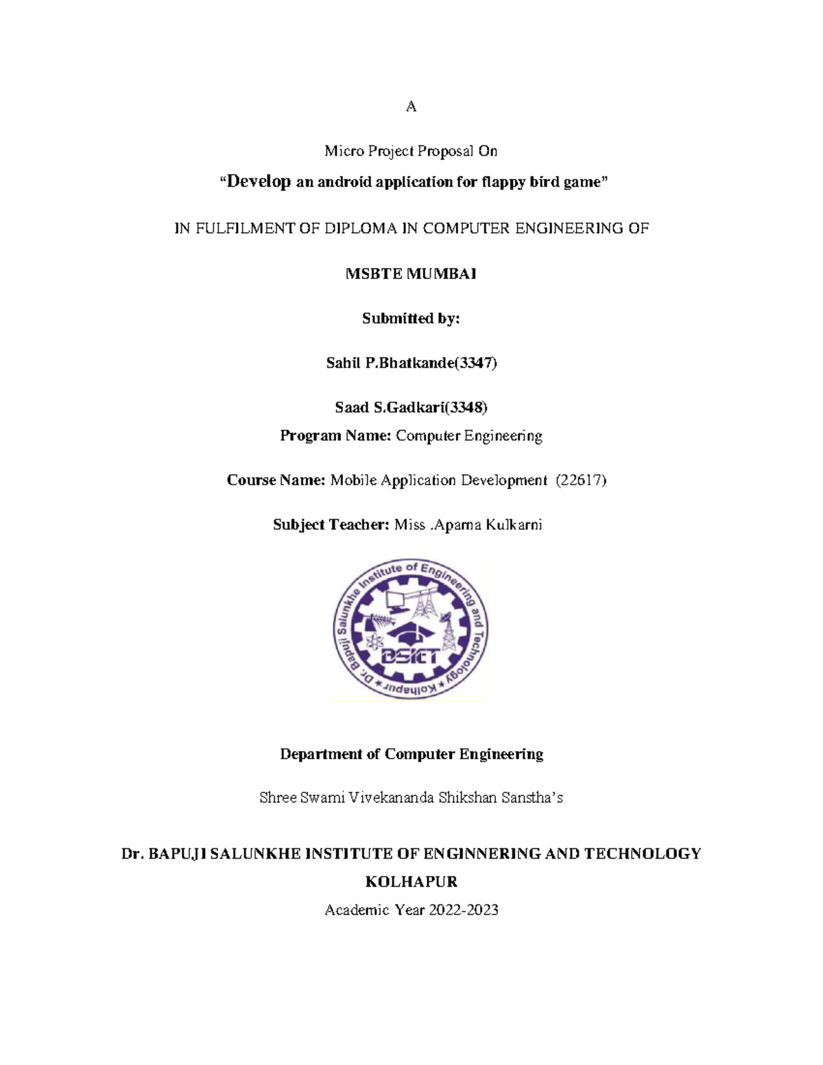 MAD proposal report - uygyutfytfyt - A Micro Project Proposal On ...