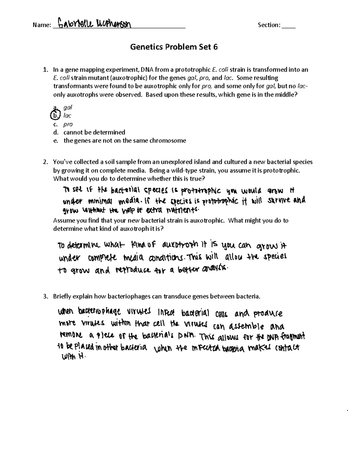 06 Problem Set Genetics W10 Mar16 - Name ...