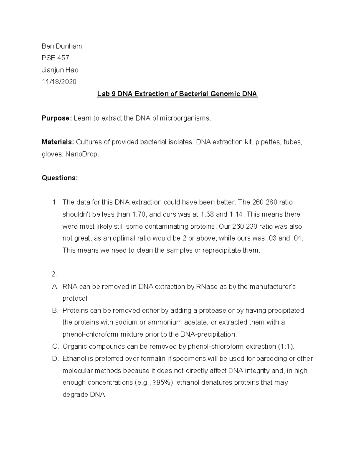 Lab 9 PSE 457 - Lab for pathology - Ben Dunham PSE 457 Jianjun Hao 11 ...