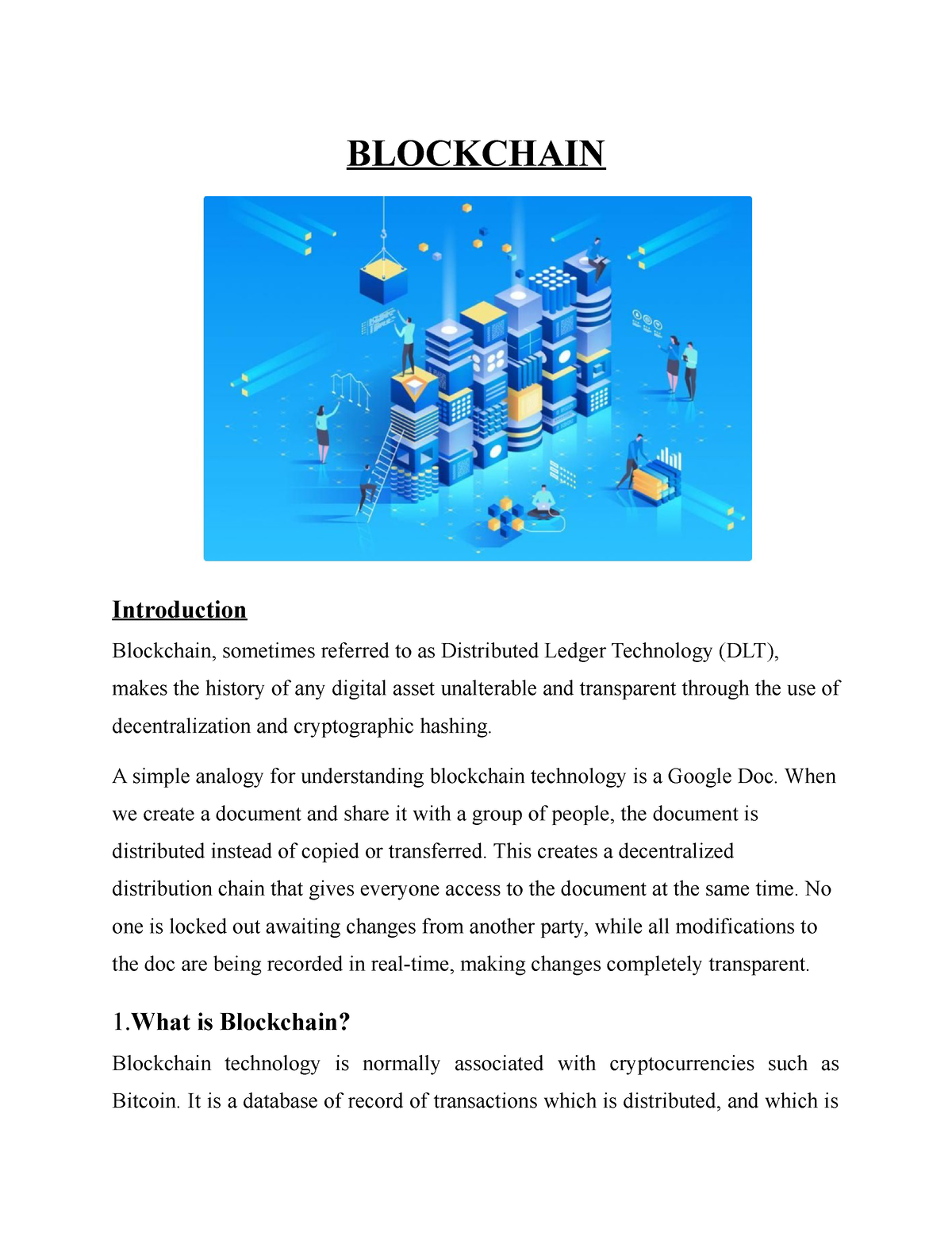 make an assignment on application of blockchain