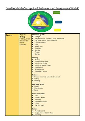 Canadian Model of Occupational Performance (CMOP-E). Published