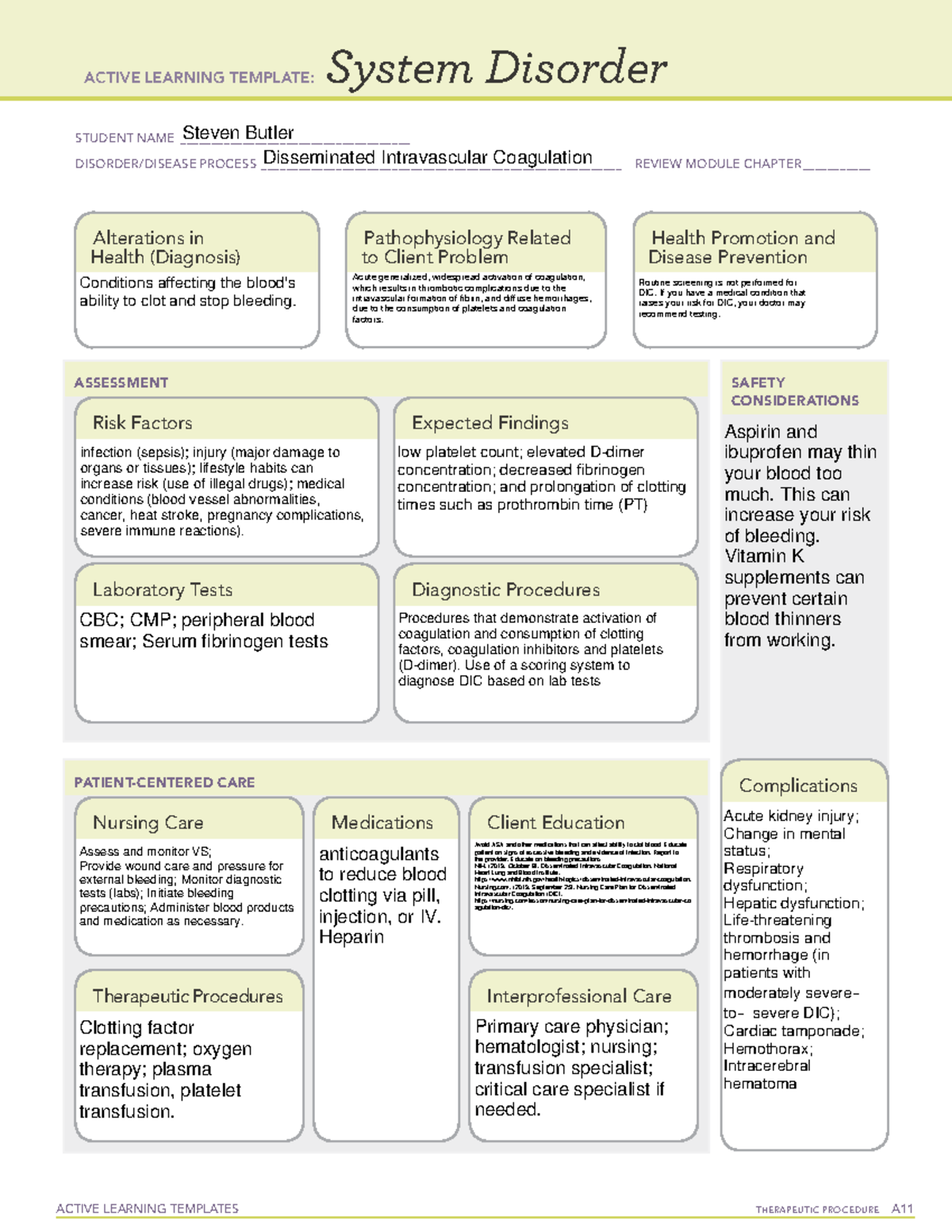 DIC medication definition and explanation - ACTIVE LEARNING TEMPLATES ...