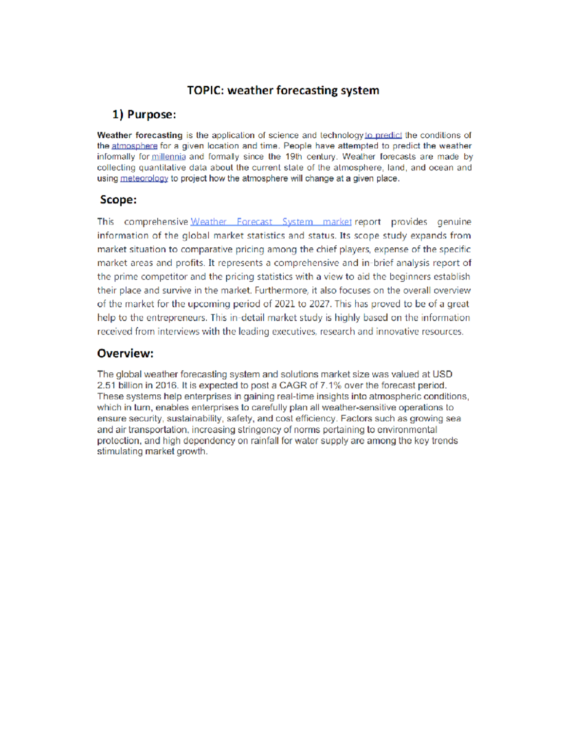 Srs weather forecast - eefivbe - Software Engineering - Studocu
