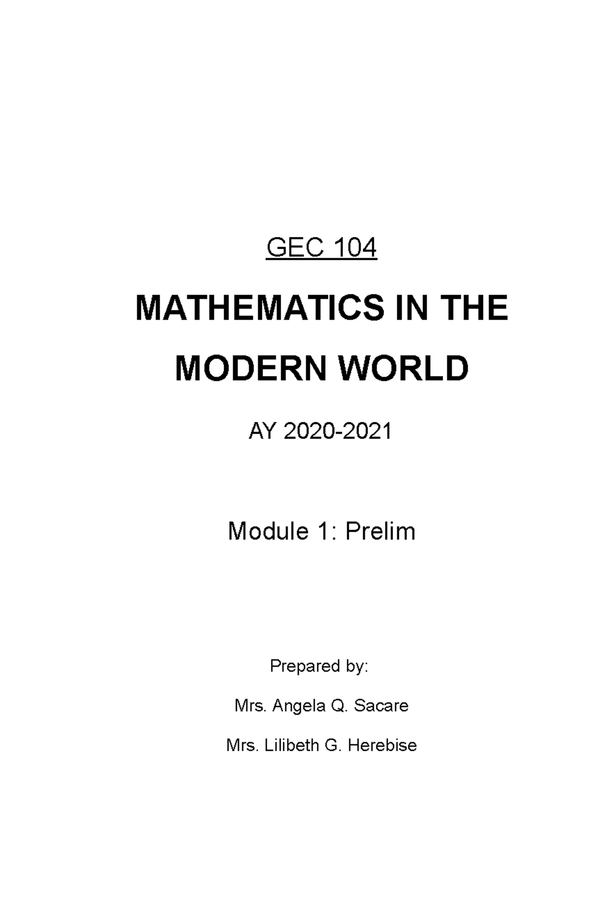 research paper about mathematics in the modern world