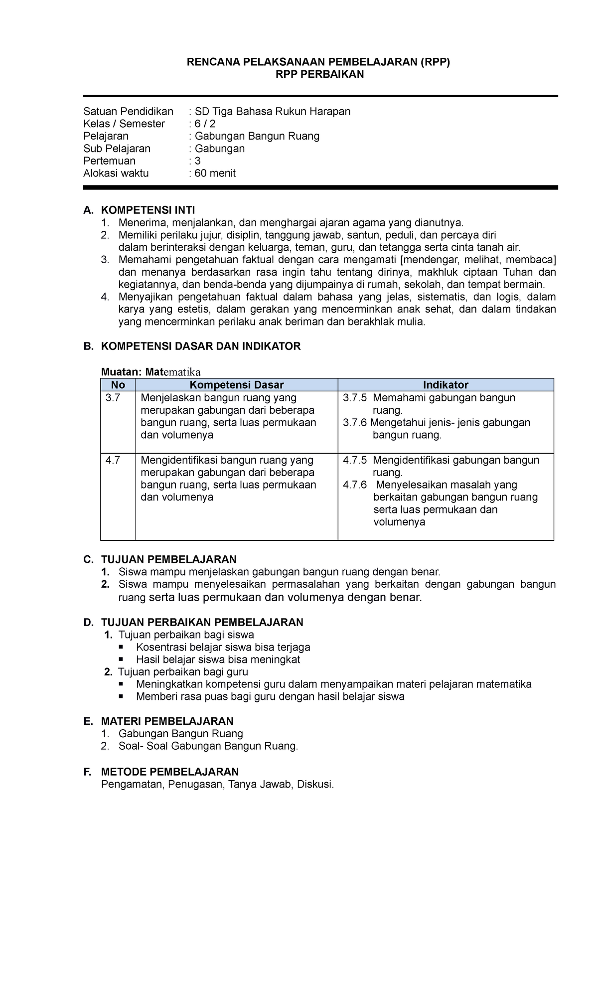 3. Gabungan - File Ini Berisi RPP Perbaikan - RENCANA PELAKSANAAN ...