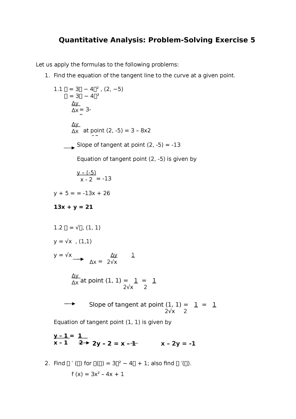 quantitative analysis problem solving