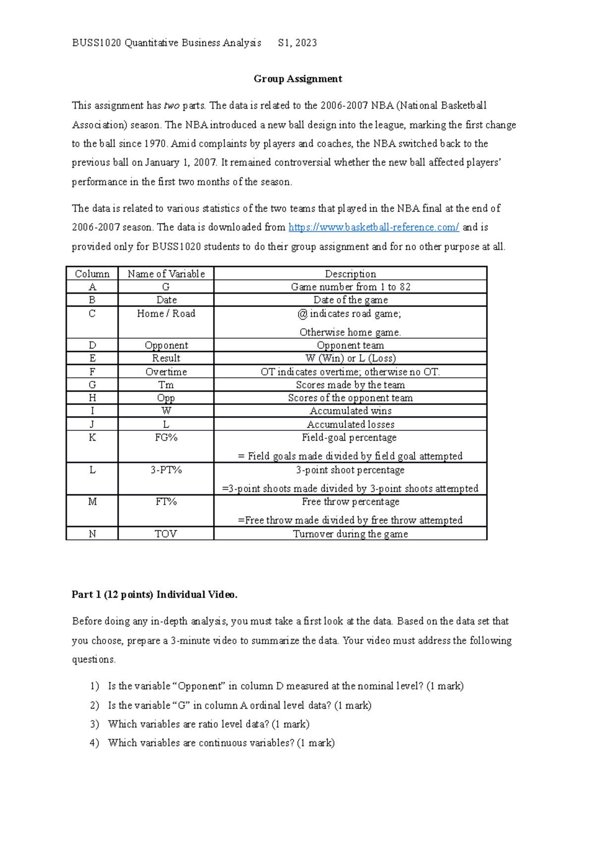 Group Project S 1-2023 - guideline - Group Assignment This assignment ...