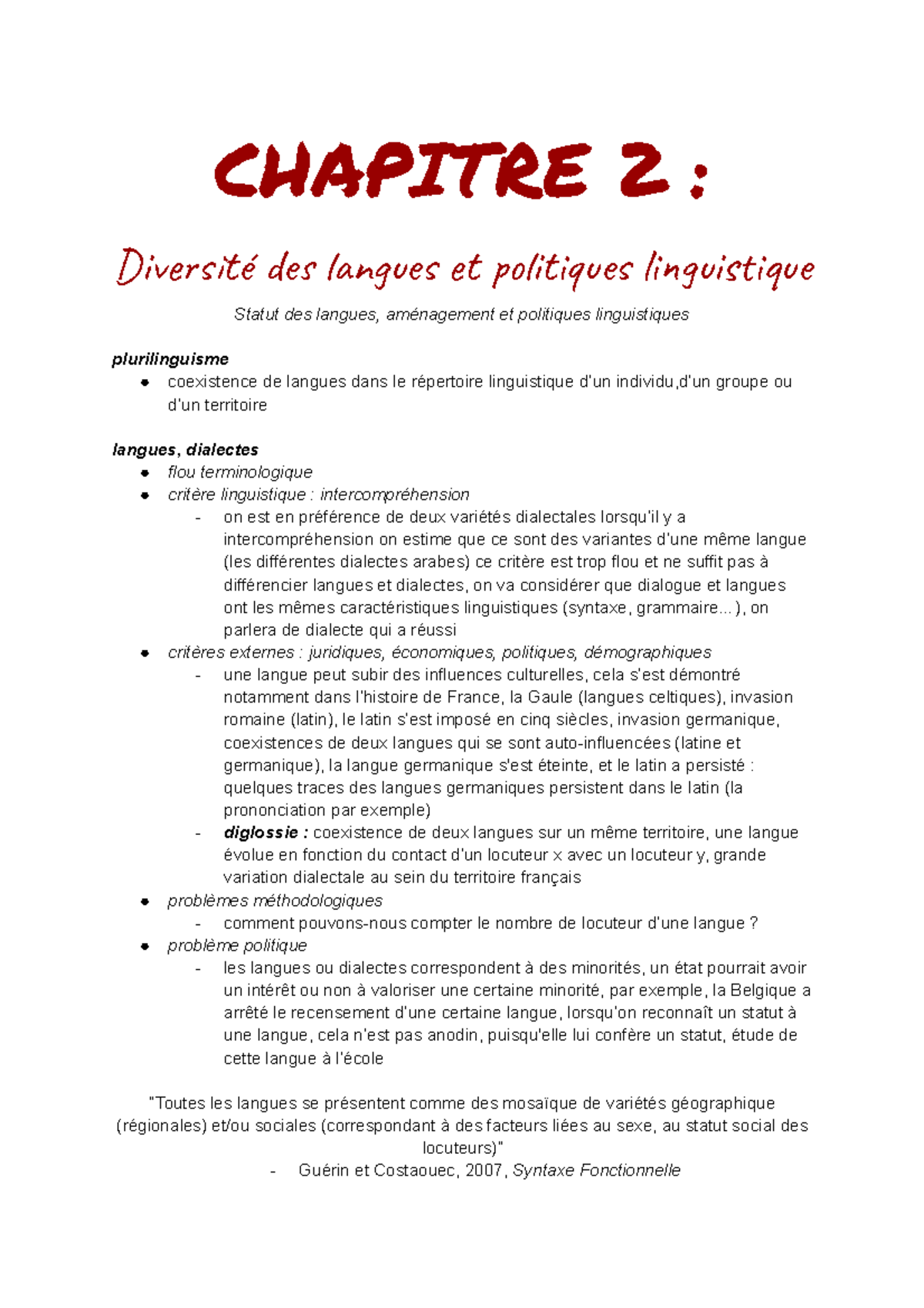 Introduction à La Linguistique - Partie 2 - PSYCHO L1 - CHAPITRE 2 ...