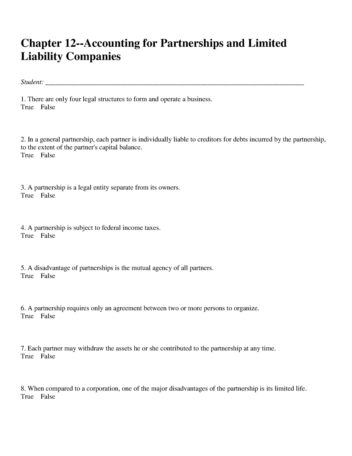 Parternshippppp - Chapter 12-Accounting For Partnerships And Limited ...