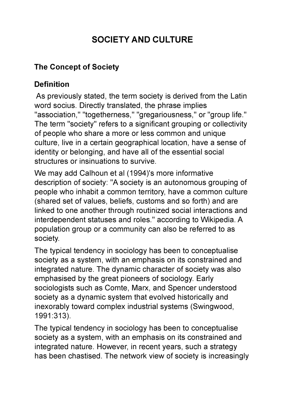 culture in sociology essay