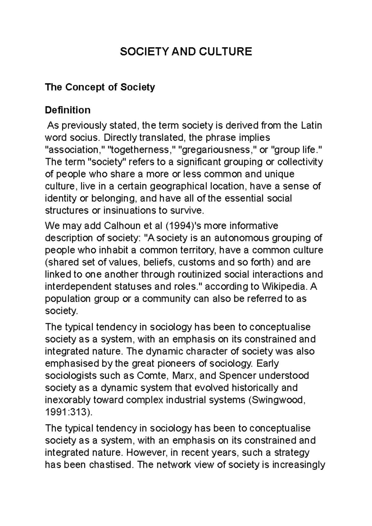 culture in sociology essay