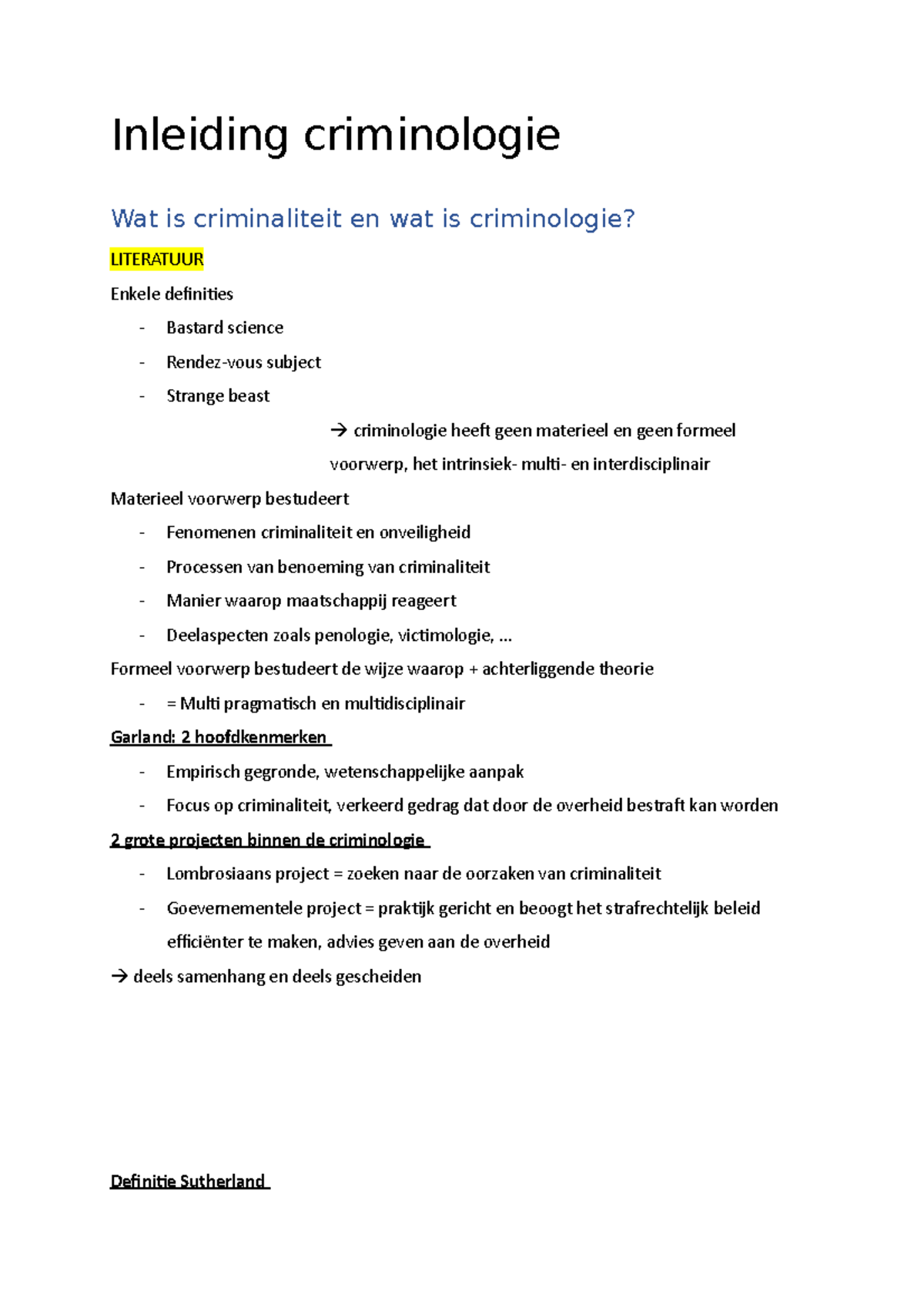 Inleiding Criminologie 2021-22 - Inleiding Tot De Criminologie - KU ...